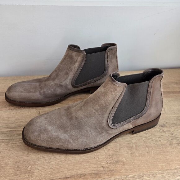 Johnston & Murphy Collection Hartley Chelsea Boots Suede Mens Sz 10M Taupe Brown main image 5